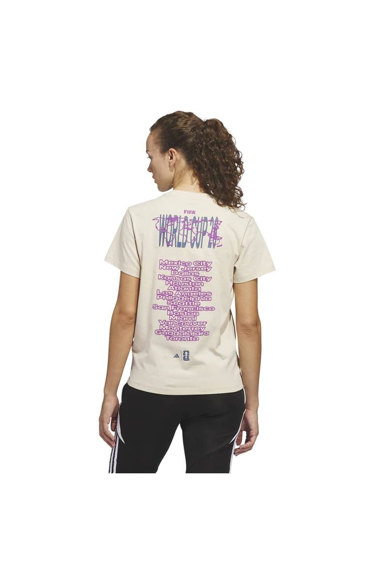 Women's adidas  Beige 2026 FIFA World Cup Concert Series Game Day T-Shirt, Alternate, color, Beige