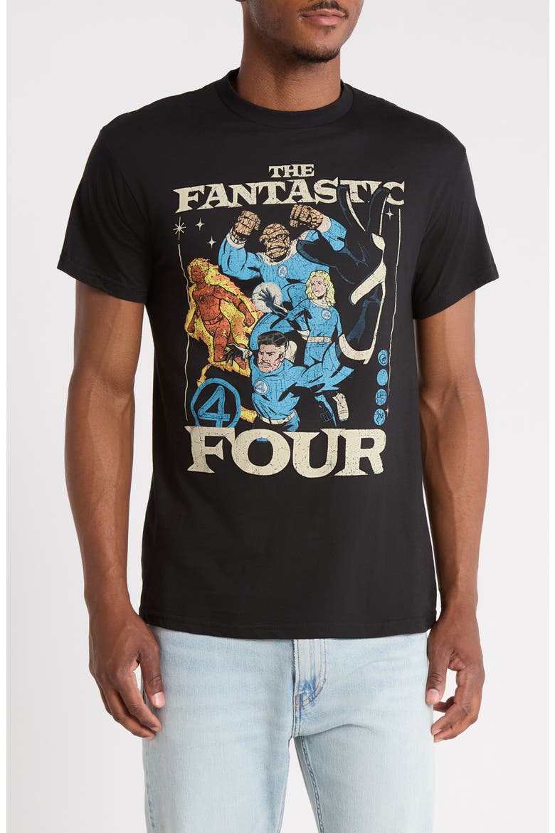 Fantastic 4 Block T-Shirt, Main, color, BLACK
