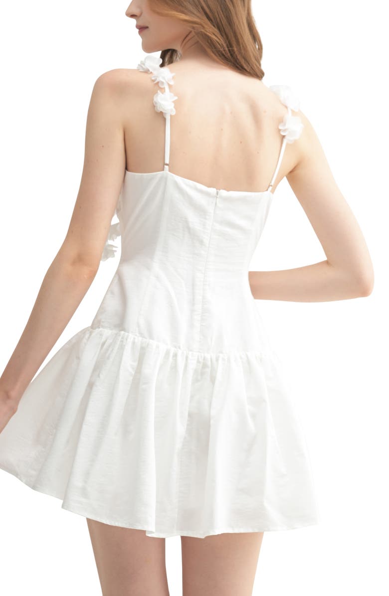 All in Favor Flower Appliqué Minidress, Alternate, color, Ivory