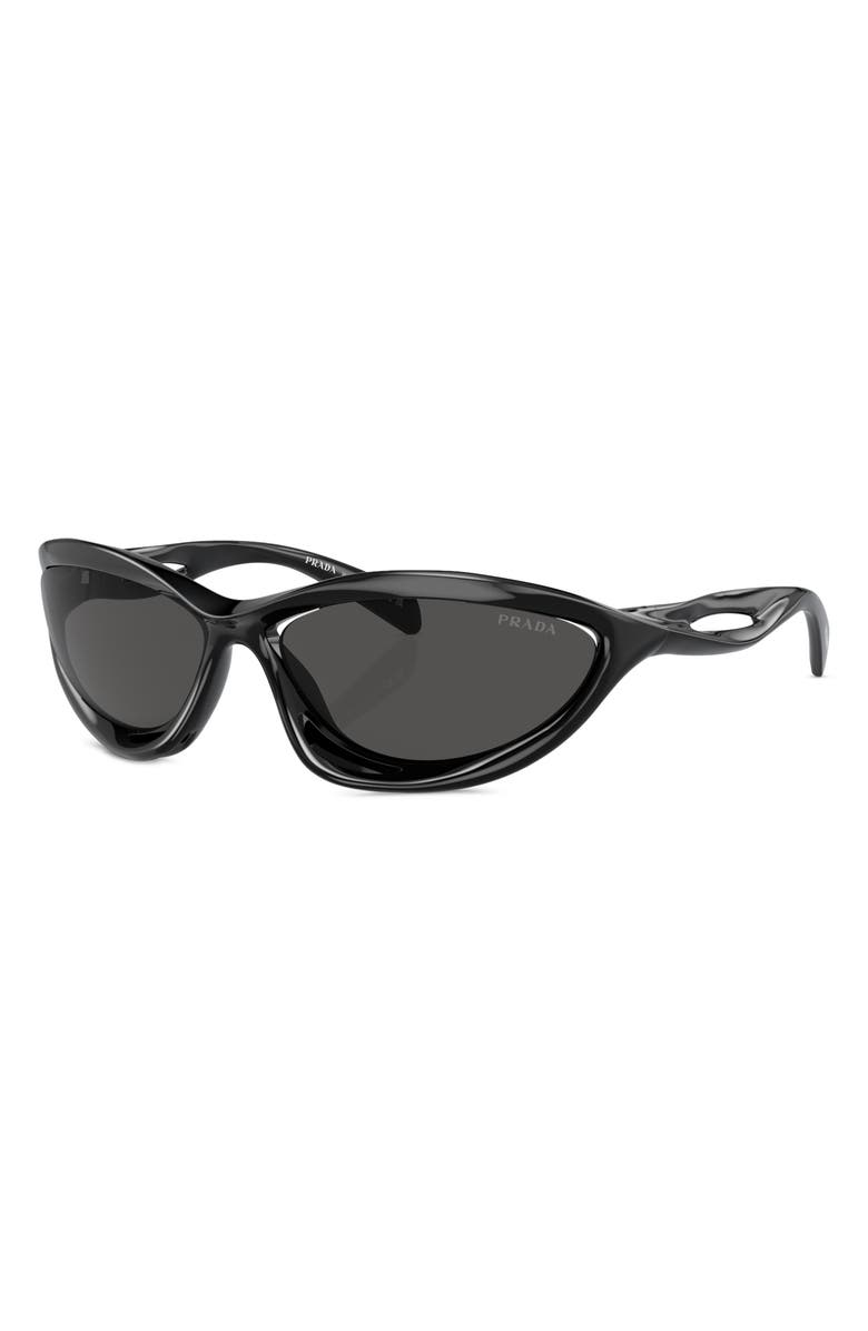 Prada 60mm Cat Eye Sunglasses, Alternate, color, Black