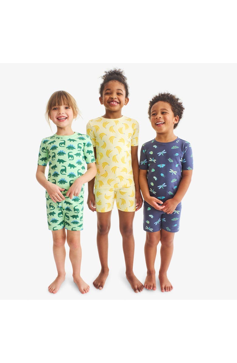 Primary Kids Organic Pj Short In Dinos, Alternate, color, Pear Dinosaurs