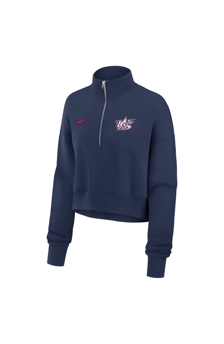 Nike Women's Nike Navy USA Baseball 2026 World Baseball Classic Phoenix Fleece Half-Zip Sweatshirt, Alternate, color, Navy