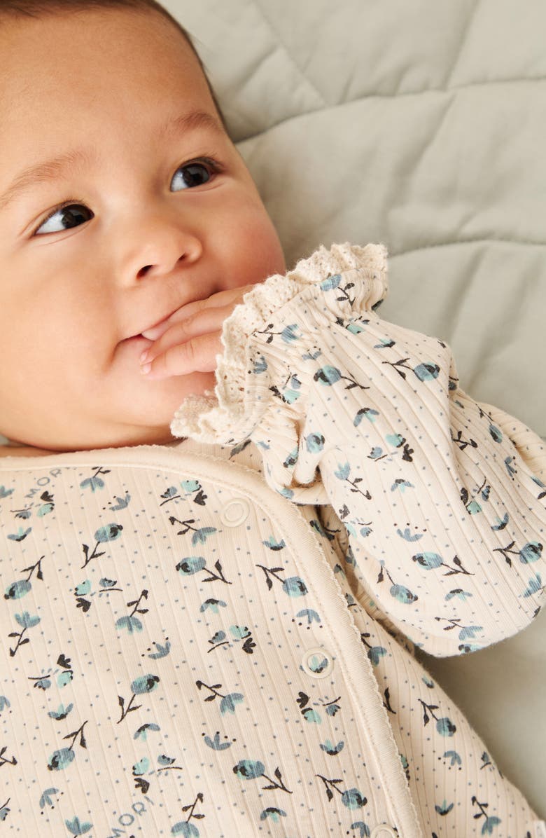 MORI Floral Snap Cardigan & Footed Leggings Set, Alternate, color, 