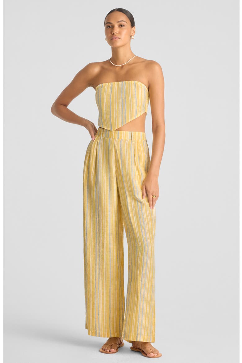 Joni Stripe Strapless Crop Top, Alternate, color, SUNNY SKIES