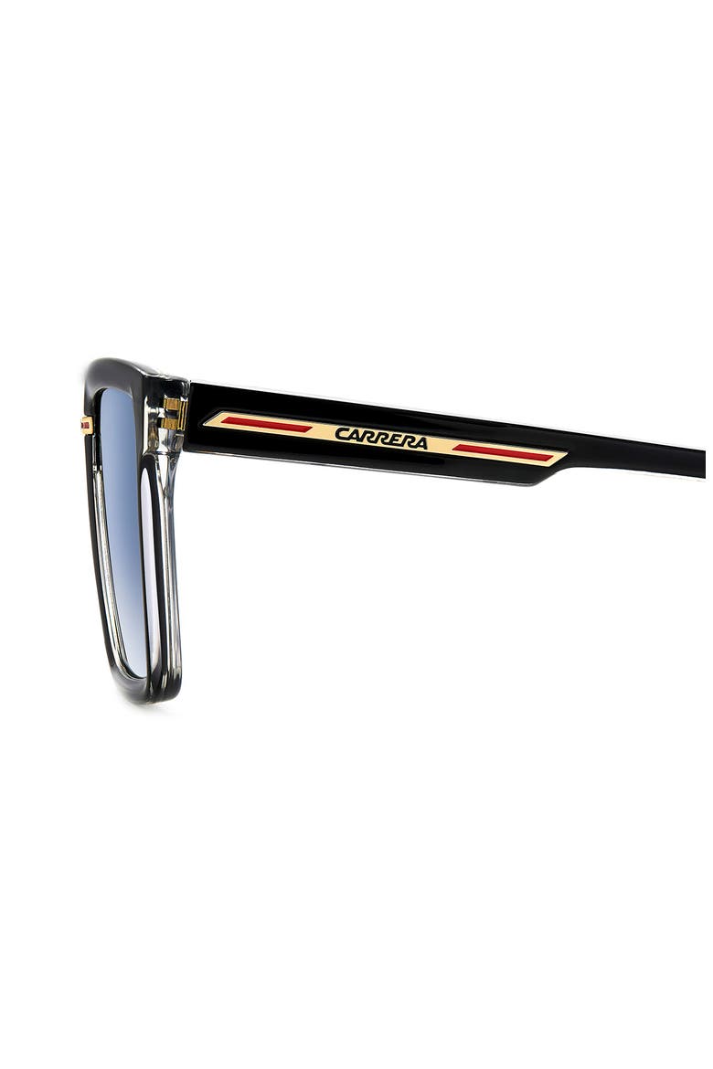 Victory 58mm Gradient Flat Top Sunglasses, Alternate, color, BLACK CRYSTAL/ BLUE SHADED