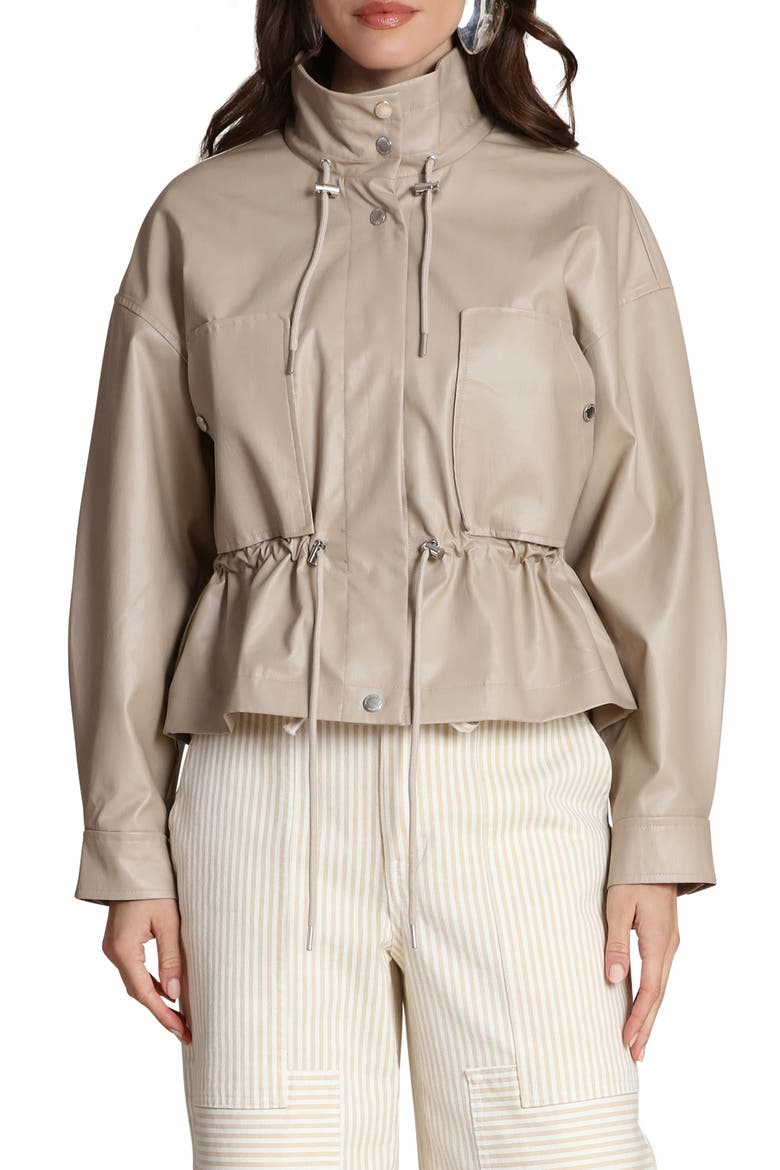 Faux-Ever Leather™ Cropped Anorak, Alternate, color, CLAY