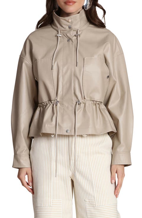 Faux Leather Peplum Jacket