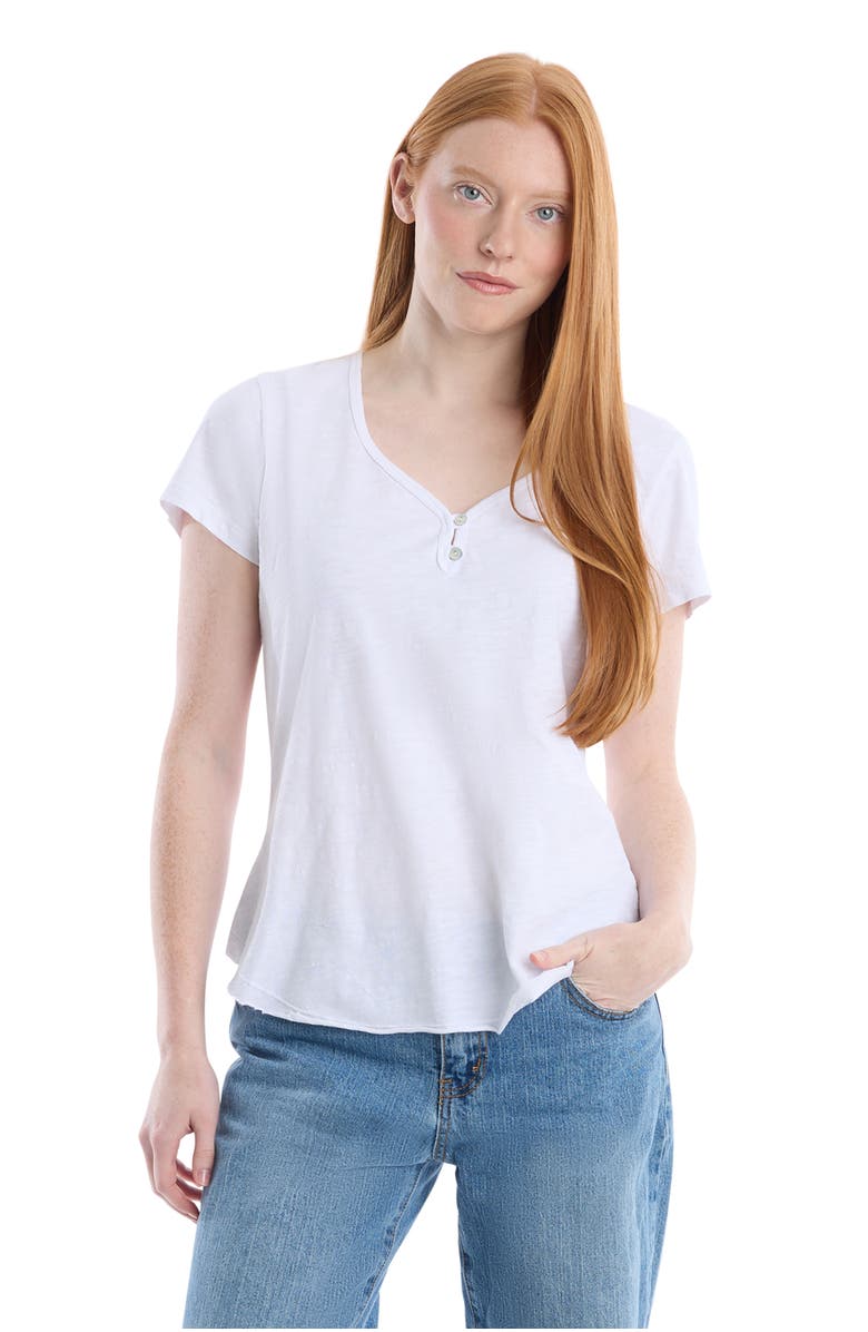 Wilt V-Neck Henley Short Sleeve Tee, Main, color, White