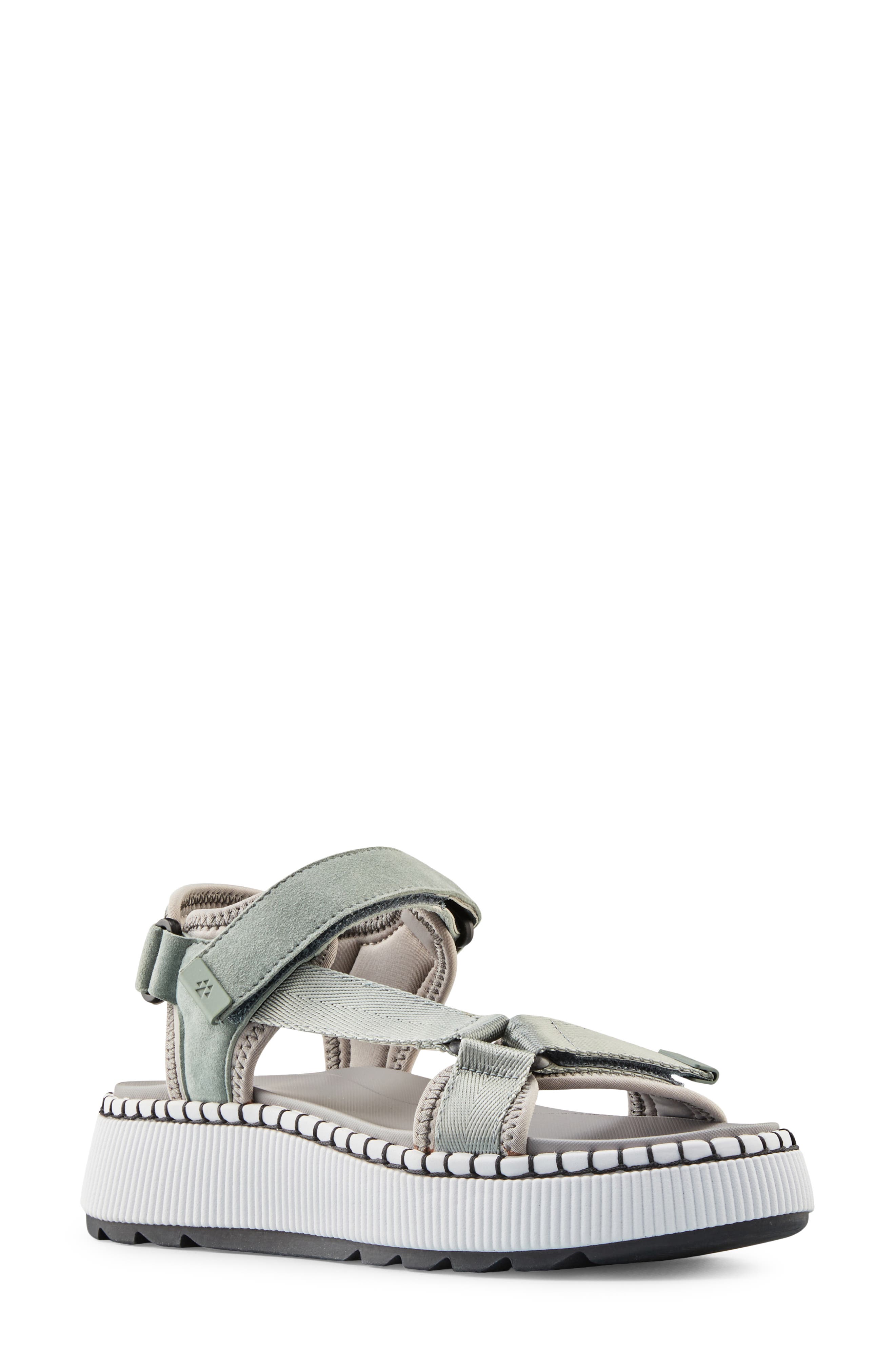 Spray Water Resistant Platform Sandal, Main, color, JADE