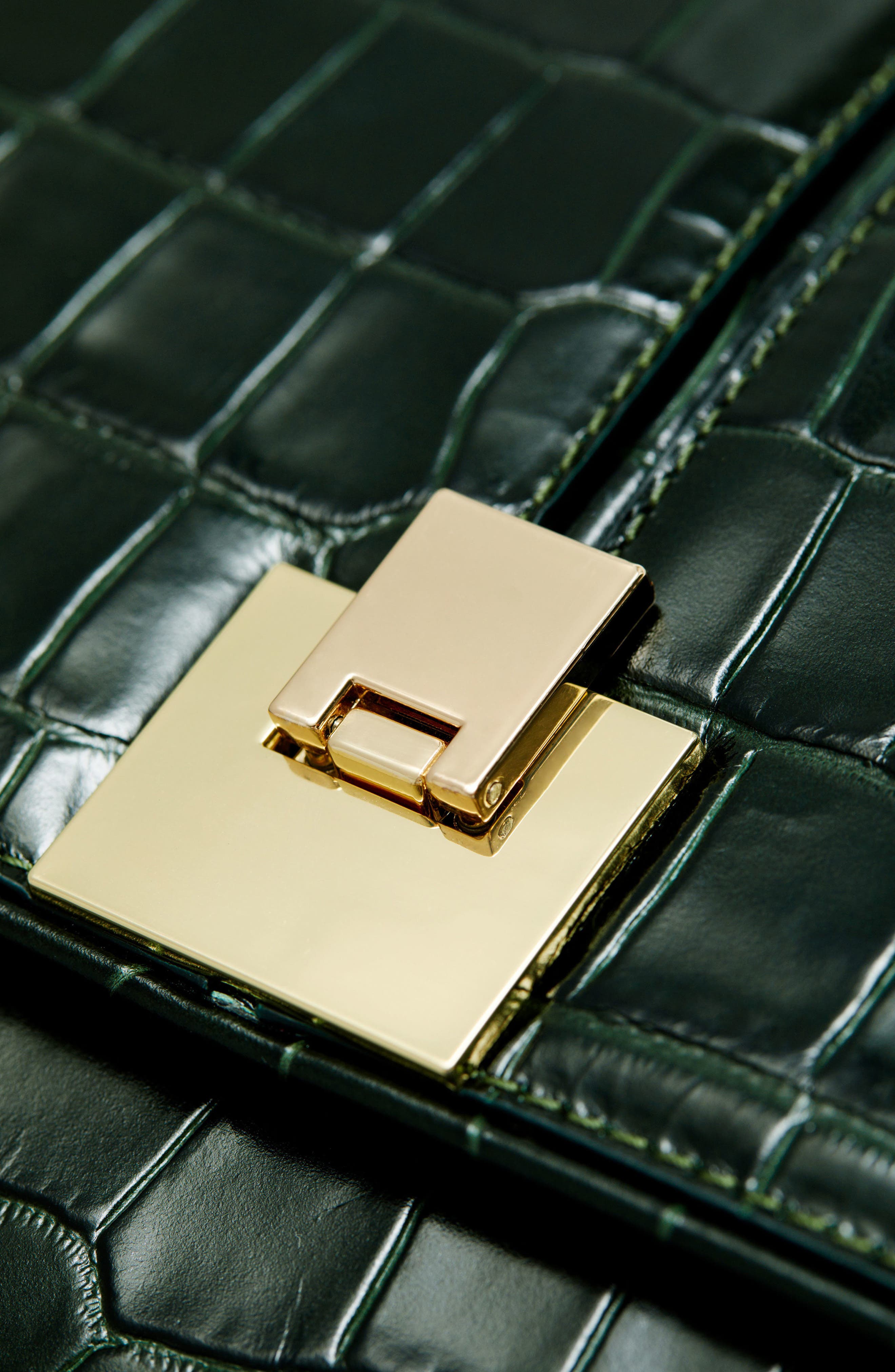 & Other Stories Croc Embossed Leather Crossbody Bag, Alternate, color, 