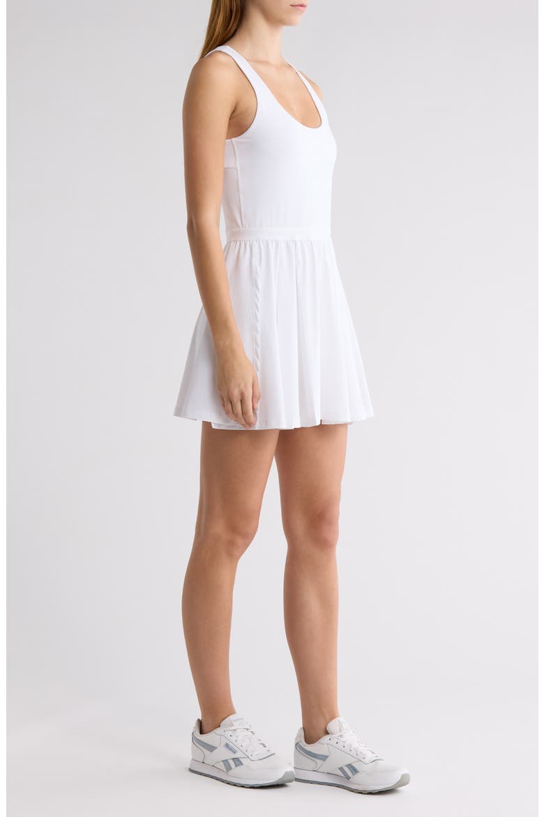 Score Pleated Minidress, Alternate, color, TRUE WHITE