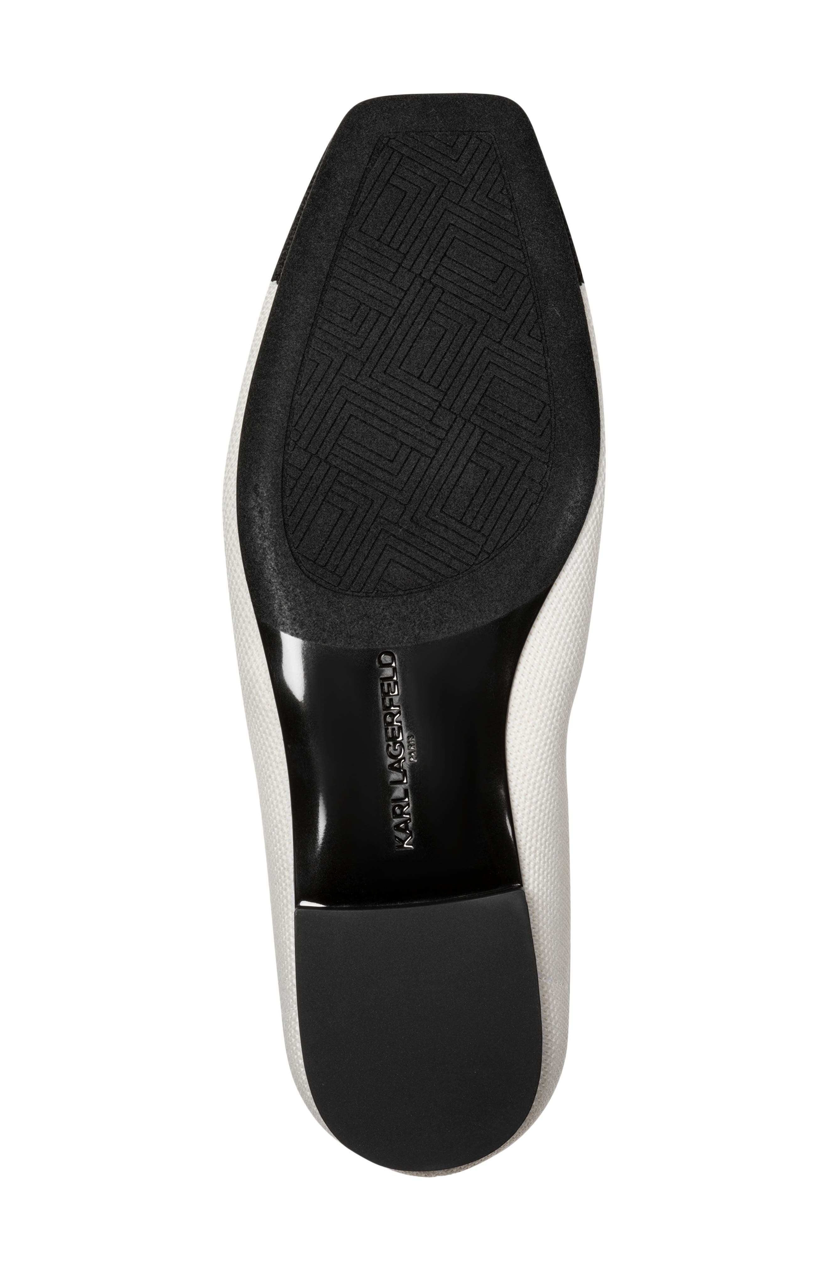 KARL LAGERFELD PARIS Zailey Cap Toe Mary Jane Flat, Alternate, color, Cream/ Black