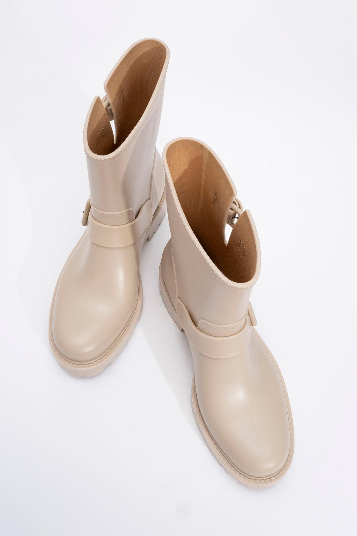 Zone Rain Boot, Alternate, color, Beige Faux Leather