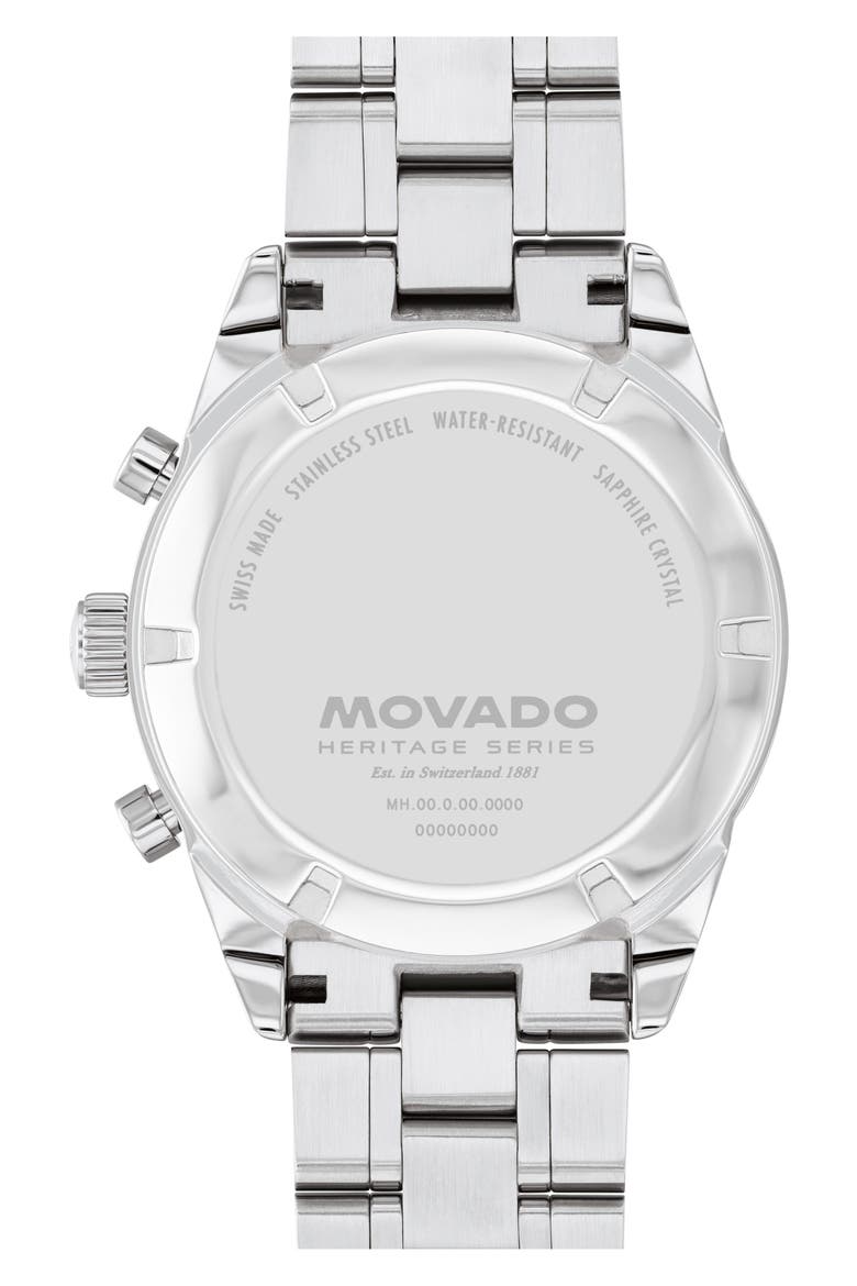 Calendoplan Chronograph Bracelet Watch, 42mm, Alternate, color, WHITE