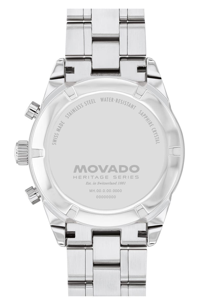 Movado Calendoplan Chronograph Bracelet Watch, 42mm, Alternate, color, White