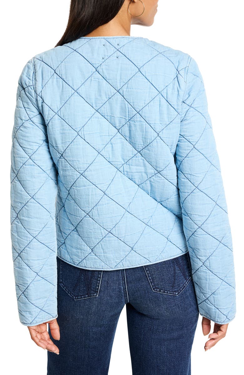 NIC+ZOE Quilted Denim Jacket, Alternate, color, Mid Denim