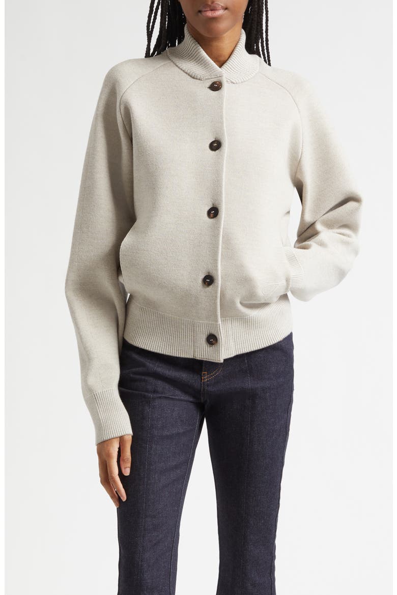 Le Lavande Bomber Cardigan, Main, color, GREIGE