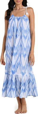 La Blanca Tidal Wave Tie Shoulder Cover-Up Maxi Dress
