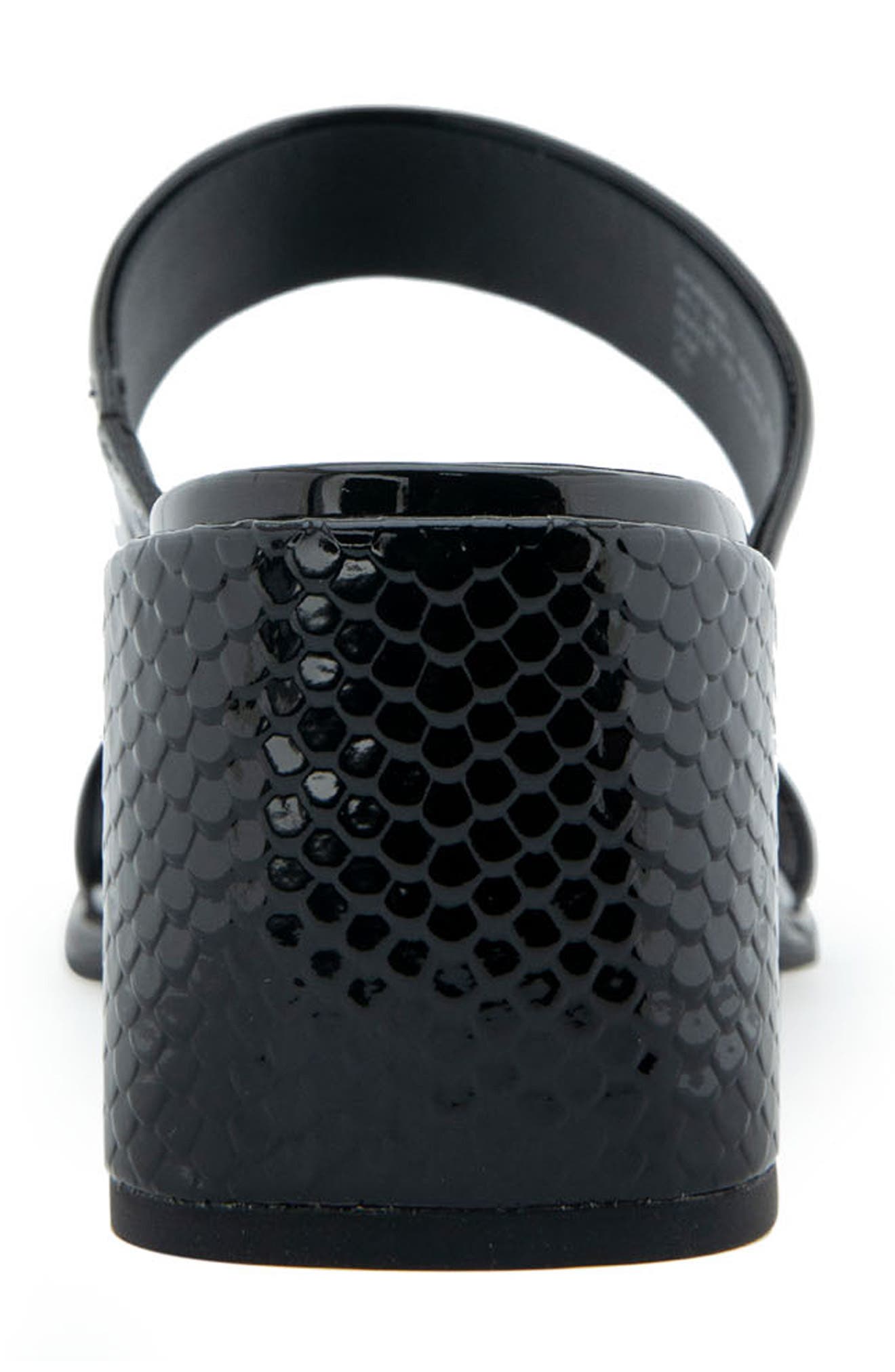 Norine Snake Embossed Sandal, Alternate, color, BLACK PATENT PU