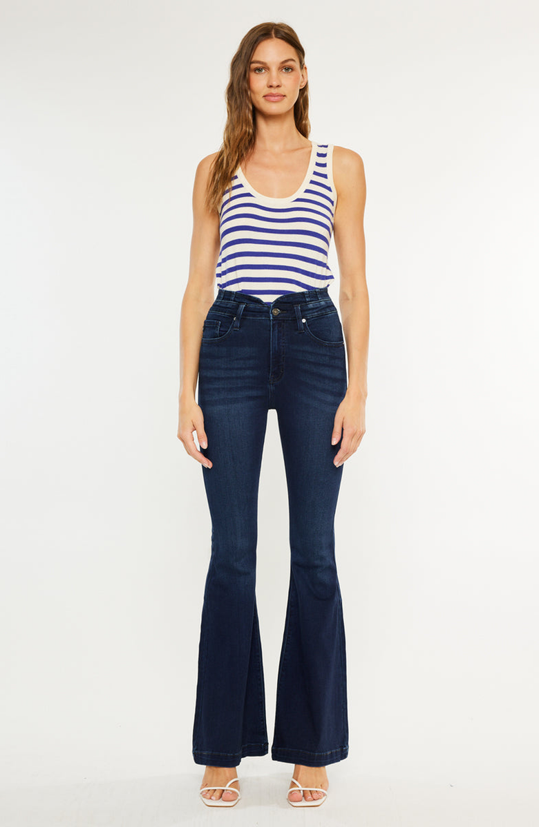 KanCan Elowen High Rise Super Flare Jeans, Alternate, color, Dark Wash