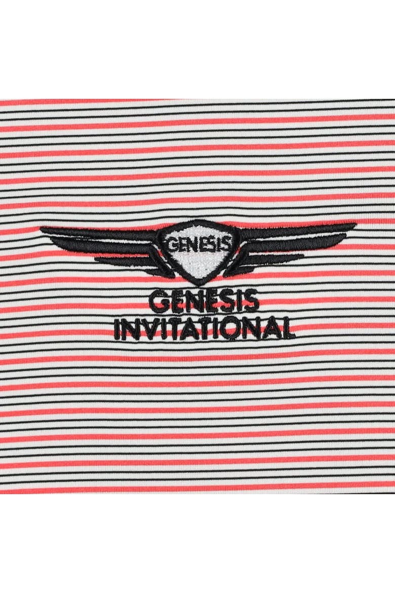 Men's FootJoy  Coral Genesis Invitational Emory Stripe Lisle ProDry Polo, Alternate, color, Coral