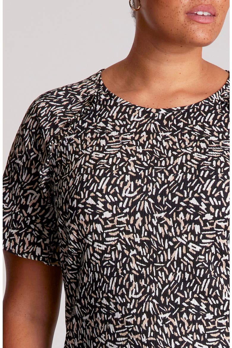 Abstract Geo Flutter Sleeve Top, Alternate, color, BLACK/ NEUTRAL