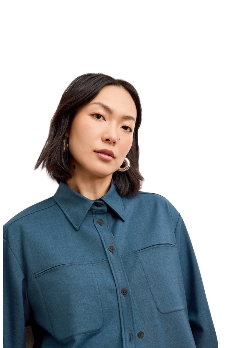 Russell Button Down - Washable Wool Twill, Alternate, color, Bluebell
