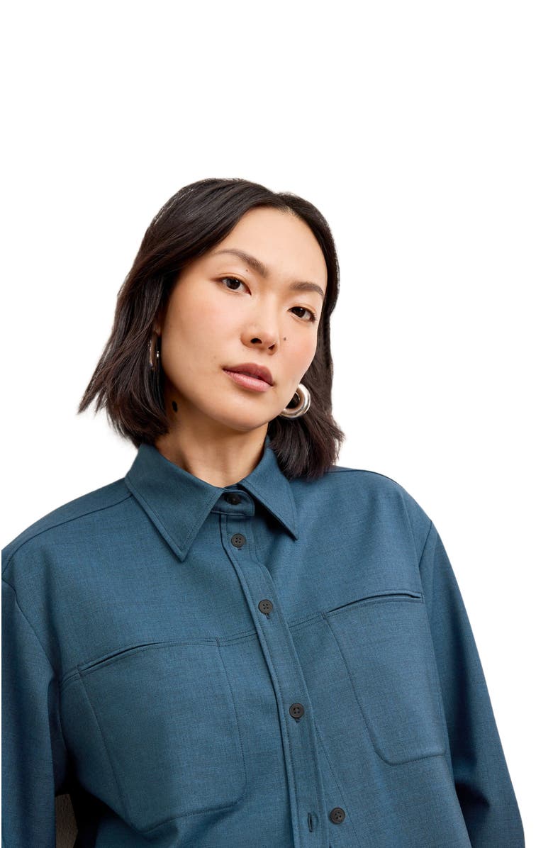 M.M.LaFleur Russell Button Down - Washable Wool Twill, Alternate, color, Bluebell