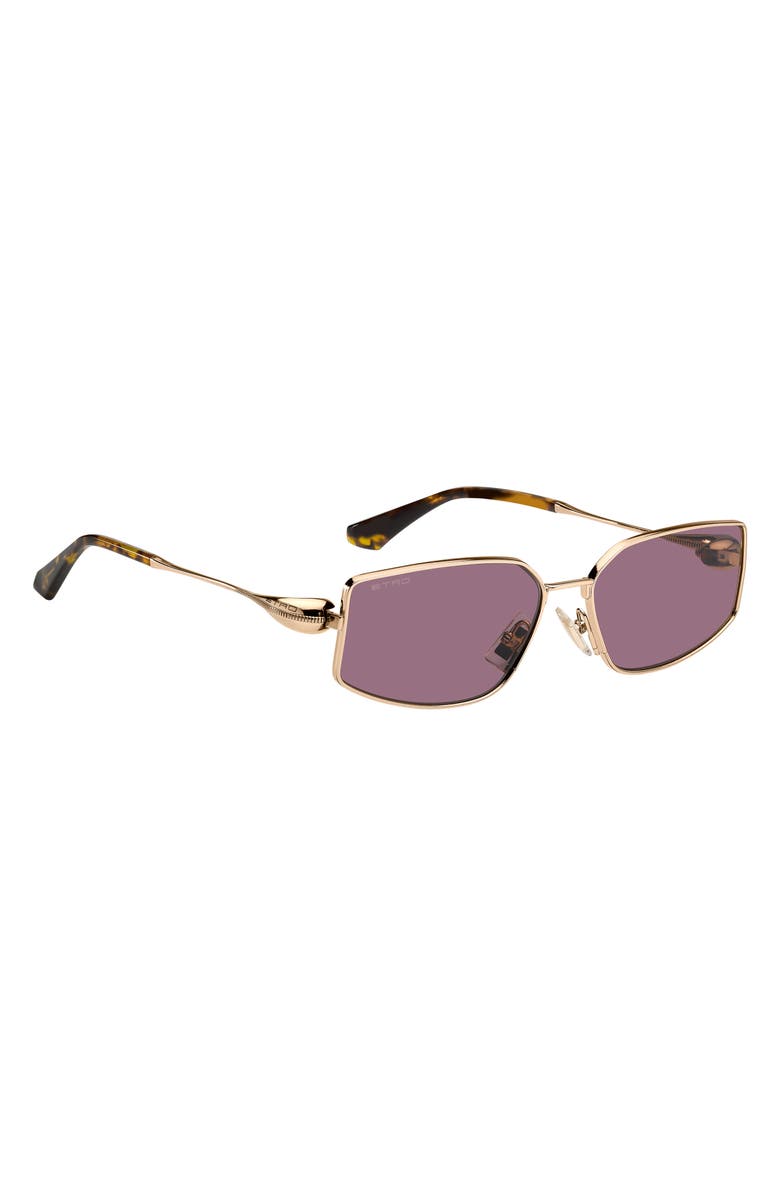 Etro 59mm Rectangular Sunglasses, Alternate, color, Rose Gold/ Burgundy