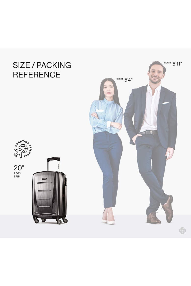 Winfield 2 Hardside 20" Carry On Spinner Luggage, Alternate, color, Charcoal