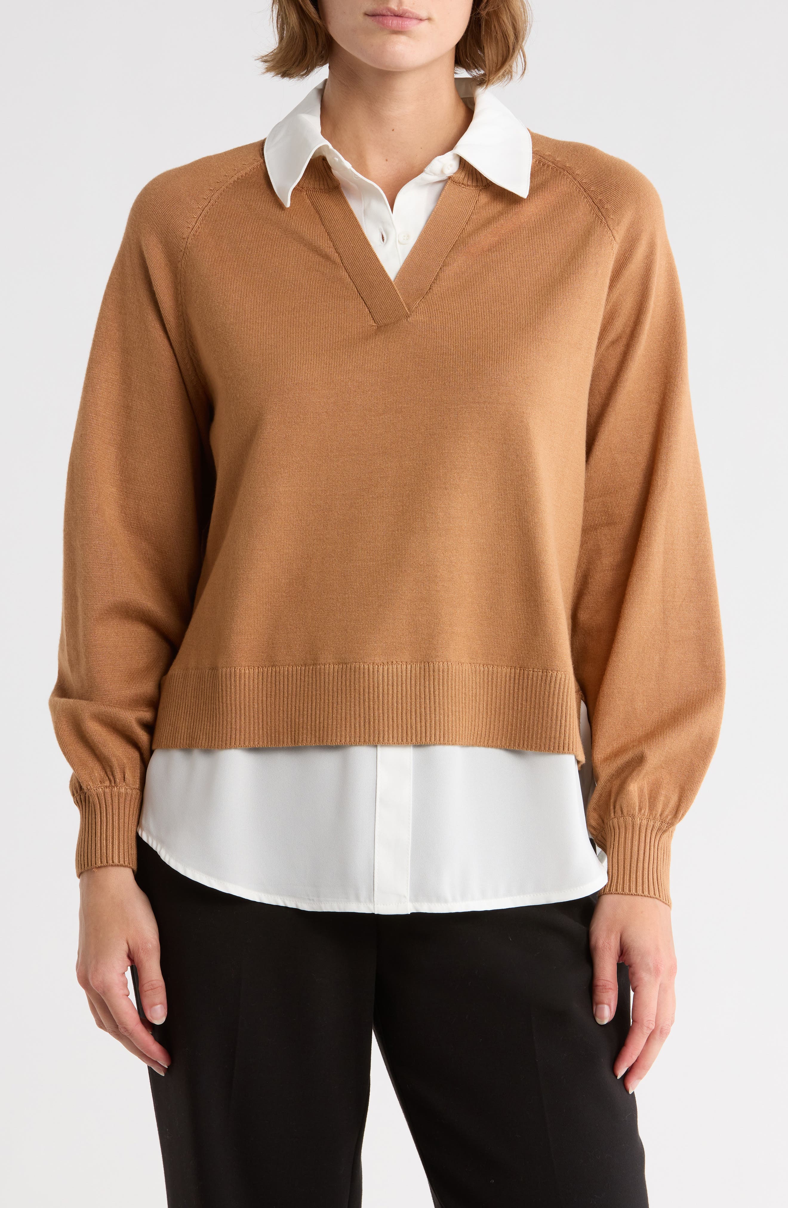 Adrianna Papell Mixed Media Sweater