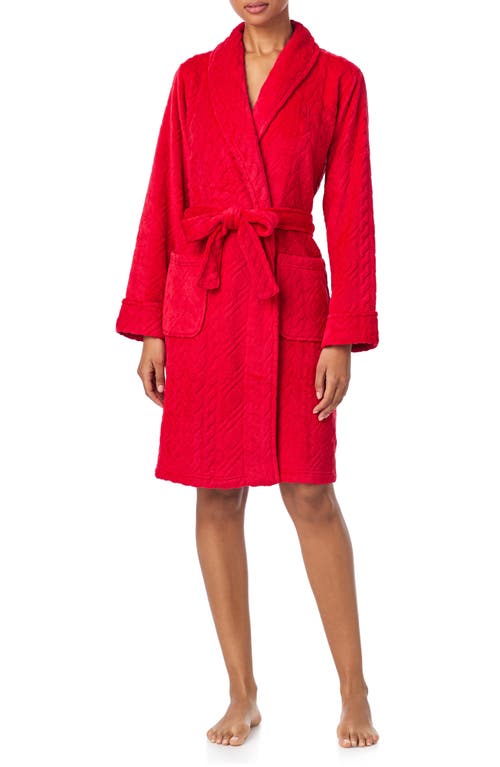 Ralph Lauren Lauren Fleece Monogram Robe In Brown