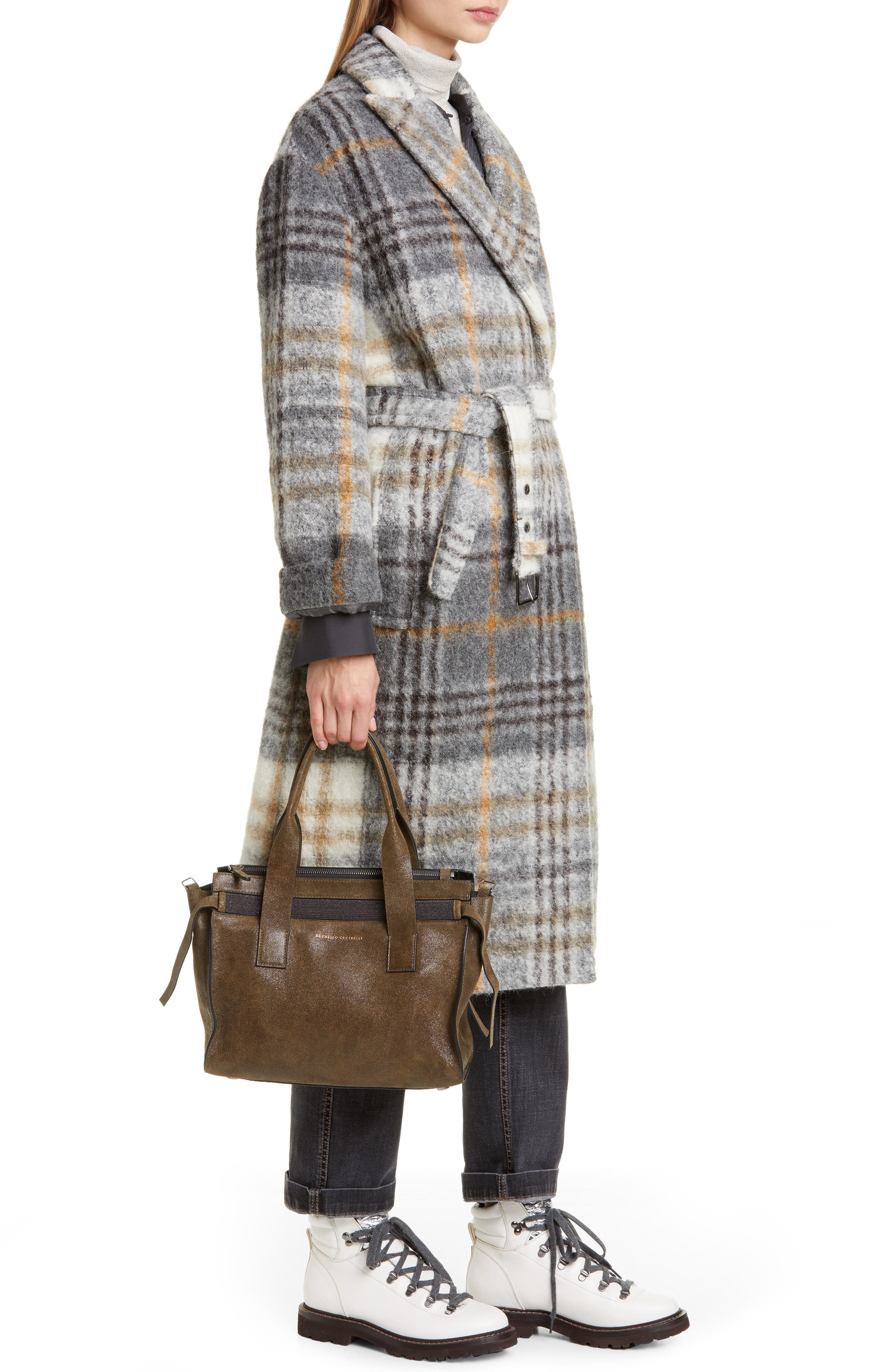 Brunello Cucinelli Monili Trip Leather Tote, Alternate, color, 