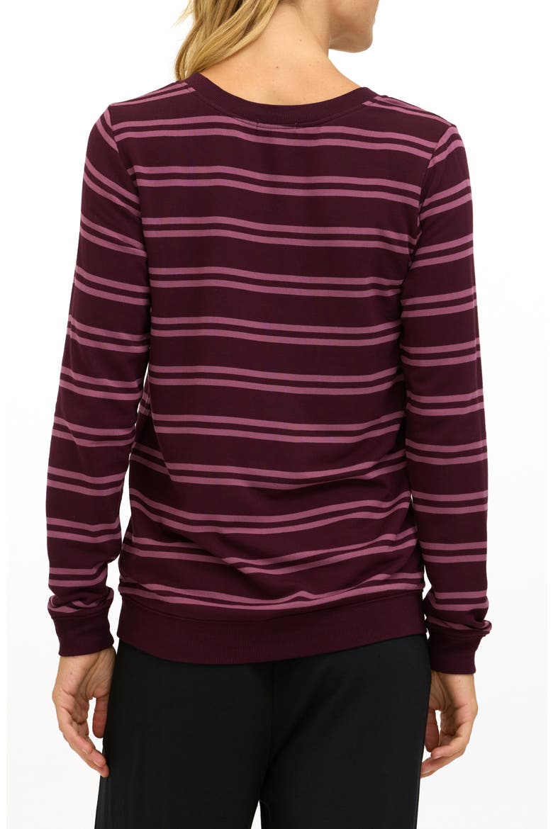 Edwina Barbados Stripe Feather Fleece Sweatshirt, Alternate, color, ULTRA MAROON / ROYAL PLUM