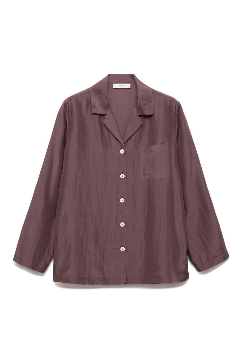 Silk Pajama Shirt, Alternate, color, BLACKBERRY