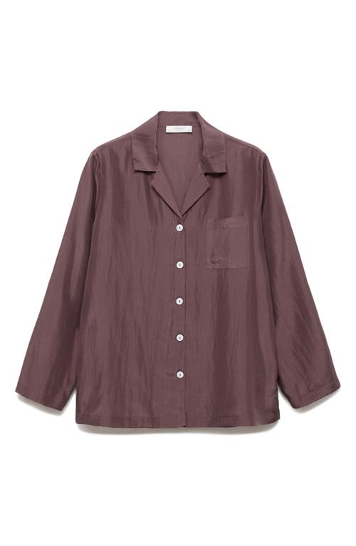Mango Silk Pajama Shirt In Purple