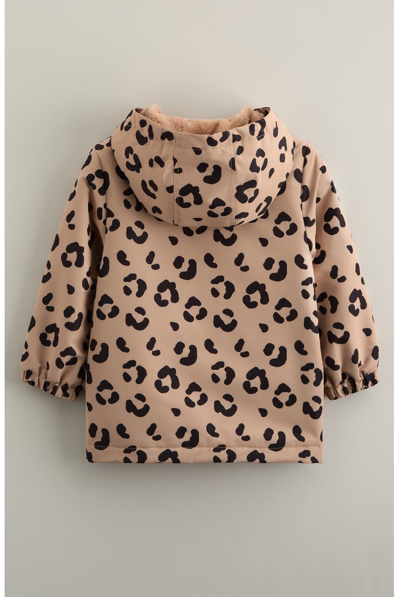 Kids' Fleece Lined Hooded Jacket, Alternate, color, TAN NATURAL LEOPARD