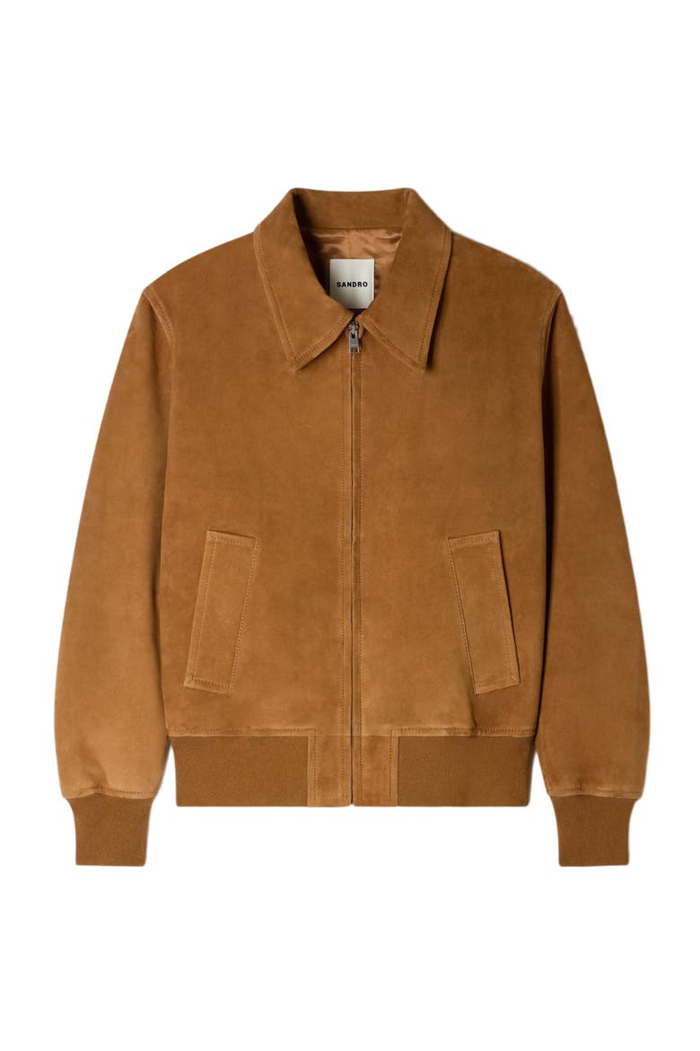 Goat leather jacket, Alternate, color, Cognac