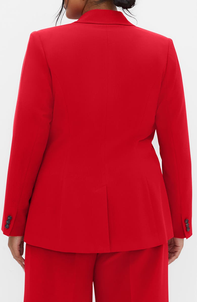 City Chic Clea One-Button Blazer, Alternate, color, Red