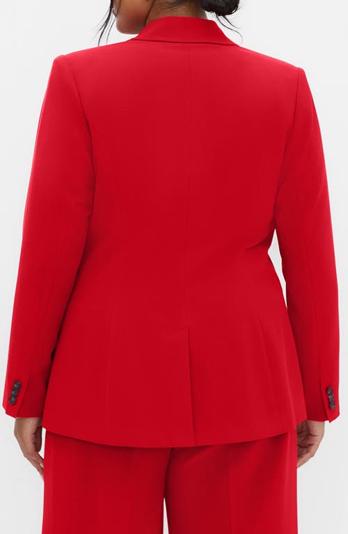 City Chic Clea One-button Blazer In Red