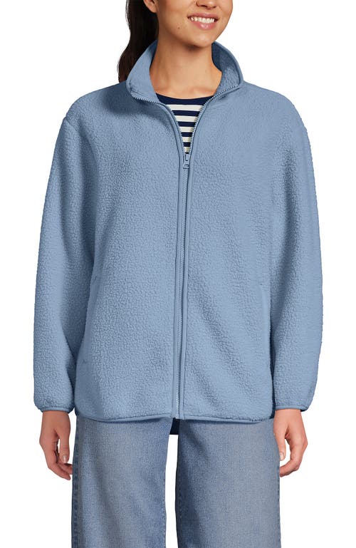 Lands' End Cozy High Pile Full Zip Fleece Jacket In Blue