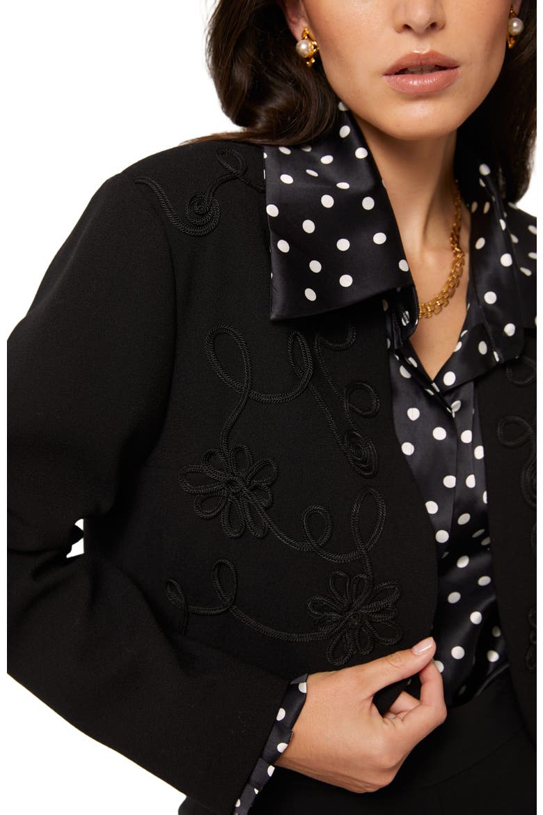Antonia Silk Dots Blouse, Alternate, color, Black