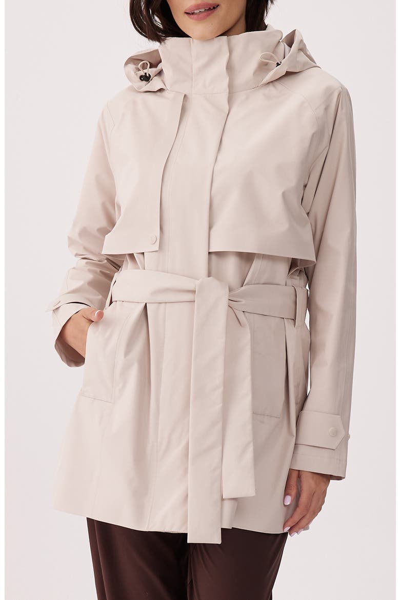 Aliz Water Repellent Short Trench Coat, Main, color, ABALONE