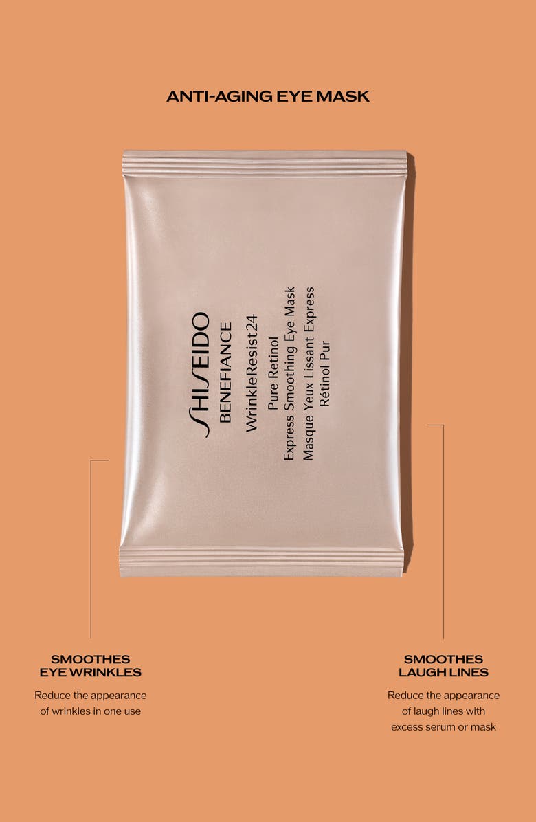 Shiseido Benefiance WrinkleResist24 Pure Retinol Express Smoothing Eye Mask, Alternate, color, 