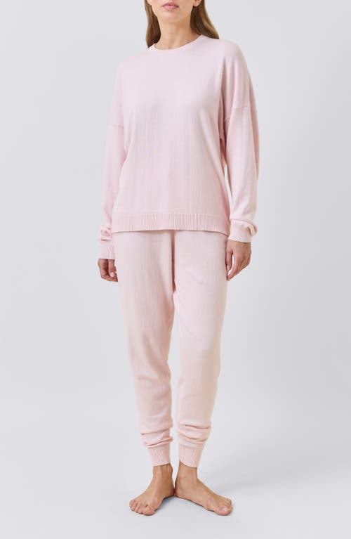 Papinelle Cotton & Cashmere Crewneck Sweater in Papinelle Pink 