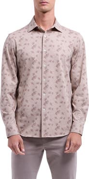 Bugatchi James OoohCotton® Floral Twill Button-Up Shirt