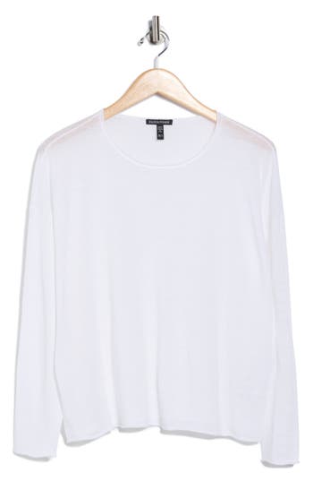Eileen Fisher Womens Solid Viscose T-shirt In White