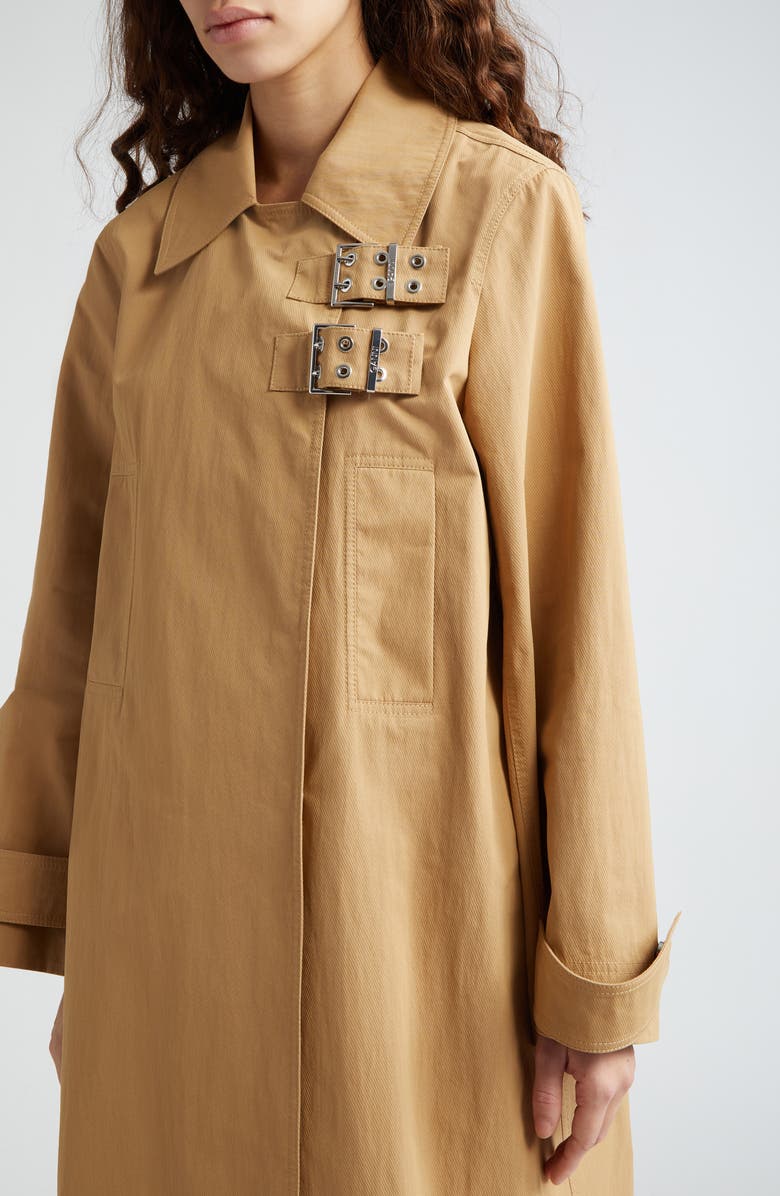 Ganni Organic Cotton Blend Twill Coat, Alternate, color,