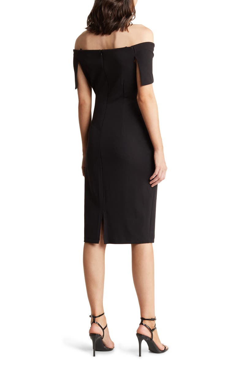Marina Off the Shoulder Short Sleeve Sheath Dress, Alternate, color,
