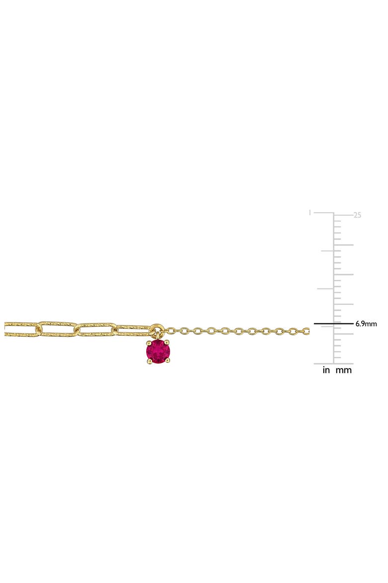 Lab-Created Ruby Mixed Chain Bracelet, Alternate, color, RED